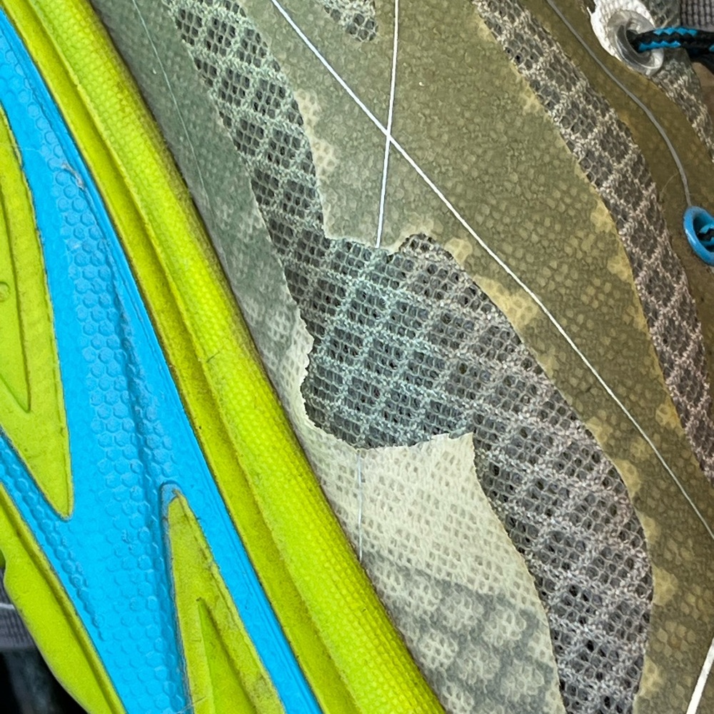 Men’s Hoka One Huaka Green and Blue Trail Running Shoes 12.5 - Picture 4 of 8